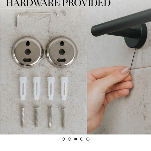 Matte black towel rack - Picture 3 of 4